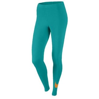 Nike Leg A See Swoosh Legging   Womens   Casual   Clothing   Turbo Green/Kumquat