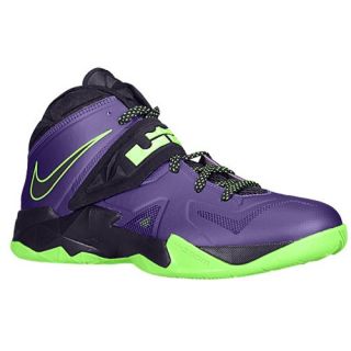 Nike Zoom Soldier VII   Mens   Basketball   Shoes   Court Purple/Flash Lime/Blueprint