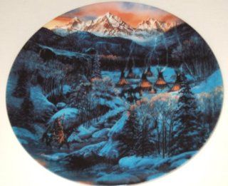 The Bradford Exchange Fifth Issue in THE FACES OF NATURE Collection "TWO BEARS CAMP" by Julie Kramer Cole and Issued on W.S. George Fine China   Limited Edition Decorative Plate Native American Design  