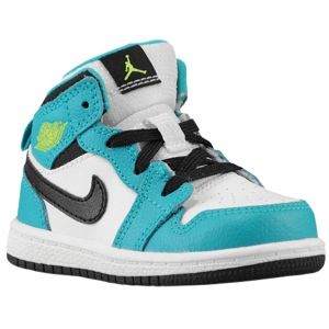 Jordan AJ 1 Mid   Girls Toddler   Basketball   Shoes   White/Turbo Green/Volt Ice
