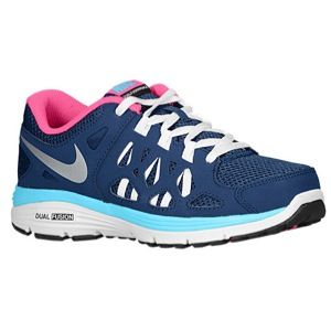 Nike Dual Fusion Run 2   Girls Grade School   Running   Shoes   Brave Blue/Pink Foil/Gamma Blue/Metallic Silver