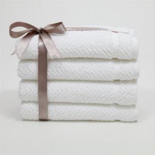 Luxury Hotel & Spa Herringbone Weave 100%Turkish Cotton Hand Towels   Set of 4   Bath Towels