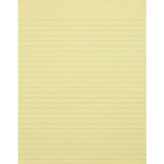 , 8 1/2 x 11, Canary, Glue Top Notepad, Wide Ruled, 12/Pack