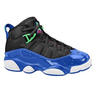 Jordan 6 Rings   Girls Preschool   Basketball   Shoes   Black/Game Royal/White/Light Lucid Green