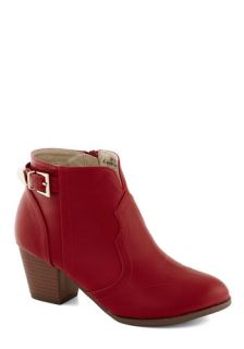 Garage Band Together Bootie in Red  Mod Retro Vintage Boots