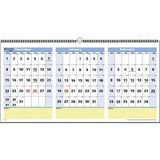 2014 AT A GLANCE 3 Month View Wall Calendar, 23 1/2 x 12