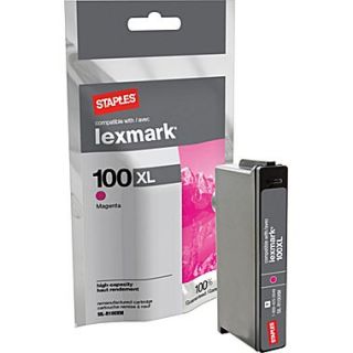 Remanufactured Magenta Ink Cartridge Compatible with Lexmark 100XLA, High Yield