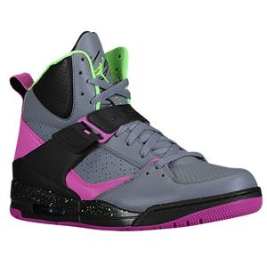 Jordan Flight 45 High   Mens   Basketball   Shoes   Grey/Black/Club Pink/Volt