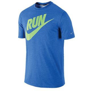 Nike Dri Fit Cotton Graphic Run T Shirt   Mens   Running   Clothing   Grey Heather