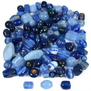 120 Grams Blue Lampwork Glass Beads Assorted Bead Mix Arts, Crafts & Sewing