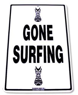 "Gone Surfing" Hawaiian Metal Street Sign  Yard Signs  Patio, Lawn & Garden
