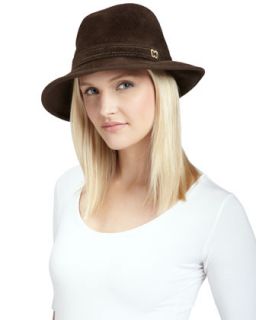Tracy Velour Belted Fedora, Brown   Eric Javits   Brown (ONE SIZE)