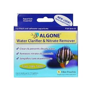 Algone Aquarium Water Clarifier and Nitrate Remover, Large  Aquarium Algae Scrapers 