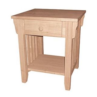 International Concepts 22 x 19 1/4 x 19 3/4 Wood Mission End Table, Unfinished