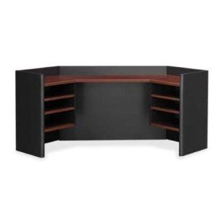 Bush Industries Products   Corner Hutch, 40 3/4"x40 3/4"x23 5/8", Hansen Cherry/Galaxy   Sold as 1 EA   Series A Collection offers durable 1" thick melamine surfaces on work surfaces that resist scratches and stains. Durable PVC edge ba