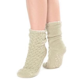Totes Oatmeal luxury cable knit toastie socks