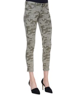 Womens Cropped Camo Skinny Jeans   Cut25 by Yigal Azrouel   Army grn multi (27)
