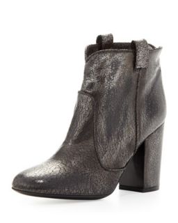 Pete Distressed Crackled Ankle Boot, Black   Laurence Dacade   Black (37.5B/7.