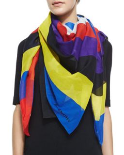 Colorful American Flag Scarf, Black/Multi   Givenchy   Multi colors