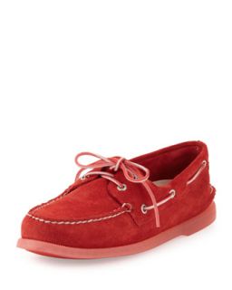 Mens Authentic Original Suede Slip On, Red   Sperry Top Sider   Red (12.0D)
