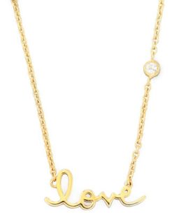 Love Pendant Bezel Diamond Necklace   SHY by Sydney Evan   Gold
