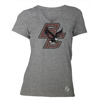 SOFFE Womens Boston College Eagles No Sweat V Neck Short Sleeve T Shirt   Size