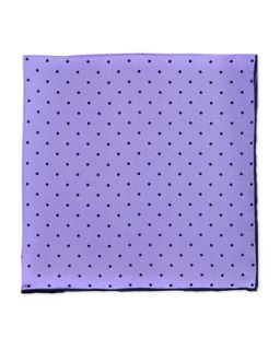 Mens Dot Print Pocket Square, Lilac/Navy   Lilac w nv
