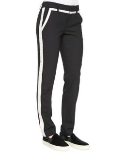Womens Nautical Strapping Pants, Navy/White   Vince   Black/Off white (6)