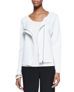 Womens Silk Cotton Short Jacket   Eileen Fisher   Bone (XXS (0))