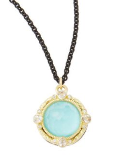 12mm Green Turquoise Midnight Pendant Necklace   Armenta   Gold (12mm )
