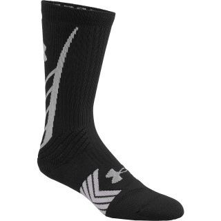 UNDER ARMOUR Mens Undeniable Crew Socks   Size Small, Black/white