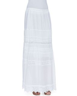 Trim Inset Georgette Eyelet Maxi Skirt, Womens   Johnny Was Collection   White