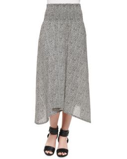 Womens Bandini Print Full Length Skirt   Eileen Fisher   Black/White (PL