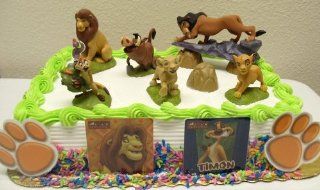 Lion King 13 Piece Birthday Cake Topper Set Featuring Mufassa, Zazu, Pumbaa, Scar, Timon, Nala, Simba and Decorative Lion King Cake Pieces Toys & Games