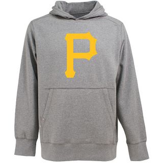 Antigua Mens Pittsburgh Pirates Signature Hood Applique Pullover Sweatshirt  