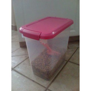Richell Pet Food Keeper, 13 Quart, Clear with Blue Lid 