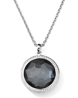 Stella Large Lollipop Necklace in Hematite & Diamonds 16 18   Ippolita  