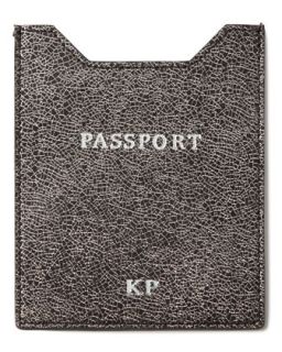Glitter Leather Passport Sleeve   Abas   Black metallic