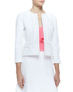 Womens Sweet Retreat Embroidered Fitted Jacket   Nanette Lepore   White (0)