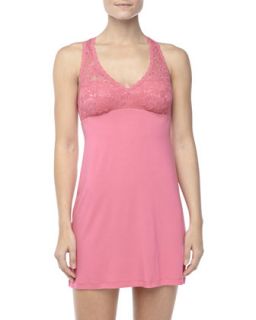 Womens Never Say Never Racie Lace & Jersey Chemise, Miami Pink   Cosabella  
