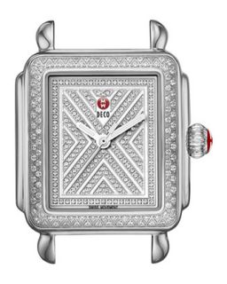 Limited Edition Deco Diamond Dial Watch Head, Steel   MICHELE   Silver