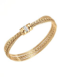 18k Gold Bedeg Diamond Clasp Bracelet   John Hardy   Gold (18k )