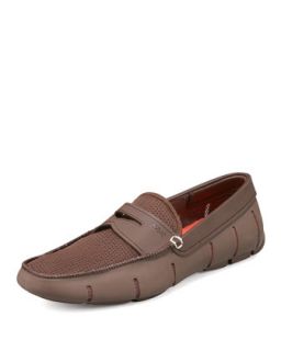 Mens Rubber Penny Loafer, Brown   Swims   Brown (10.0D)