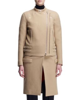 Womens Double Zip Long Moto Coat   Givenchy   Camel (36/2)