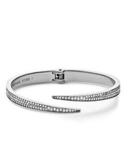 Pave Hinge Open Cuff, Silver Color   Michael Kors   Silver