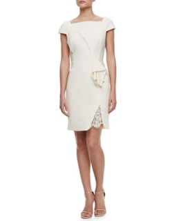 Womens Off the Shoulder Dress with Lace, Ivory   J. Mendel   Ivory (6)
