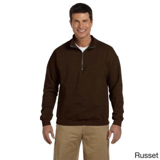 Gildan Gildan Mens Heavy Blend Vintage Classic Quarter zip Cadet 8 ounce Collar Sweatshirt Brown Size 2XL