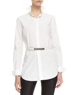 Womens Crawford Long Sleeve Belted Shirt   Ralph Lauren Black Label   White