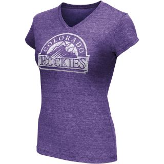 G III Womens Colorado Rockies Tri Blend V Neck Short Sleeve T Shirt   Size L,