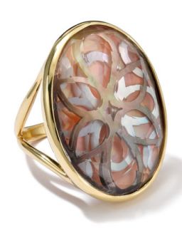 18K Gold Polished Rock Candy Oval Cutout Ring in Sabbia   Ippolita   Gold (7)